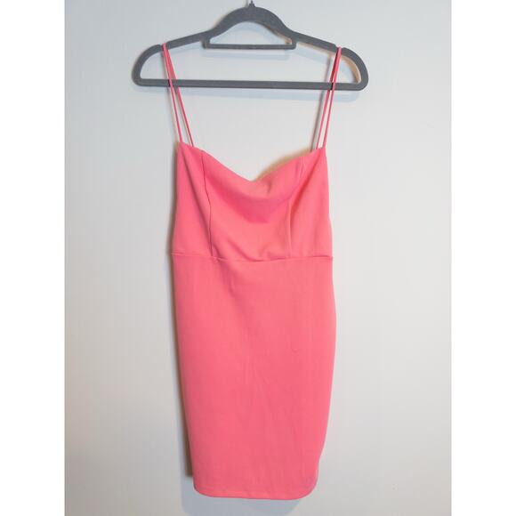 Hello Molly NWT Can’t Afford Me Now Pink Strappy Back Mini Dress Medium - Picture 4 of 9